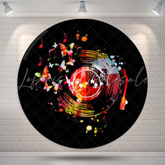 Lofaris Graffiti Phonography Record Music Round Party Backdrop