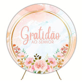 Gratitude to the Lord Round Backdrop for Religious Event