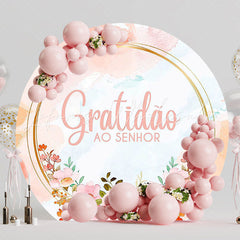 Gratitude to the Lord Round Backdrop for Religious Event