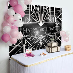 Lofaris Great Gatsby Sliver Geometric Birthday Backdrop