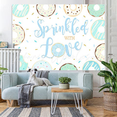 Lofaris Green And Bule Donuts Summer Birthday Party Backdrop
