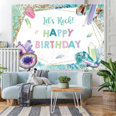 Lofaris Green And Glitter Crystal Above Sea Birthday Backdrop