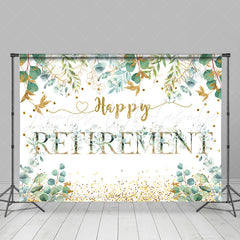 Lofaris Green And Glitter Plants Happy Retirement Backdrop