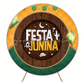 Green and Yellow June Festival Round Backdrop for Festival
