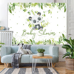 Lofaris Green Boho Bamboo With Panda Baby Shower Backdrop