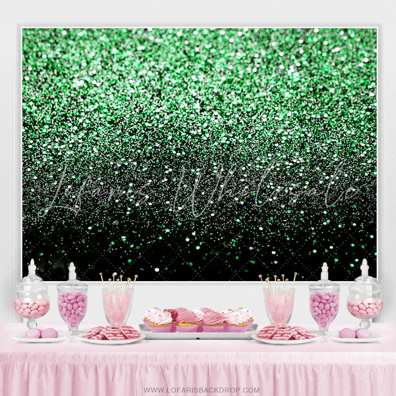 Lofaris Green Bokeh Glitter Black Birthday Party Backdrops