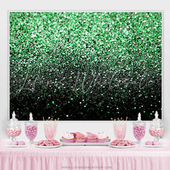 Lofaris Green Bokeh Glitter Black Birthday Party Backdrops