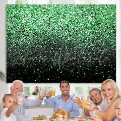 Lofaris Green Bokeh Glitter Black Birthday Party Backdrops