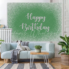 Lofaris Green Bokeh Glitter Happy Birthday Backdrop for Party