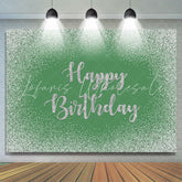Lofaris Green Bokeh Glitter Happy Birthday Backdrop for Party