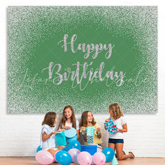 Lofaris Green Bokeh Glitter Happy Birthday Backdrop for Party