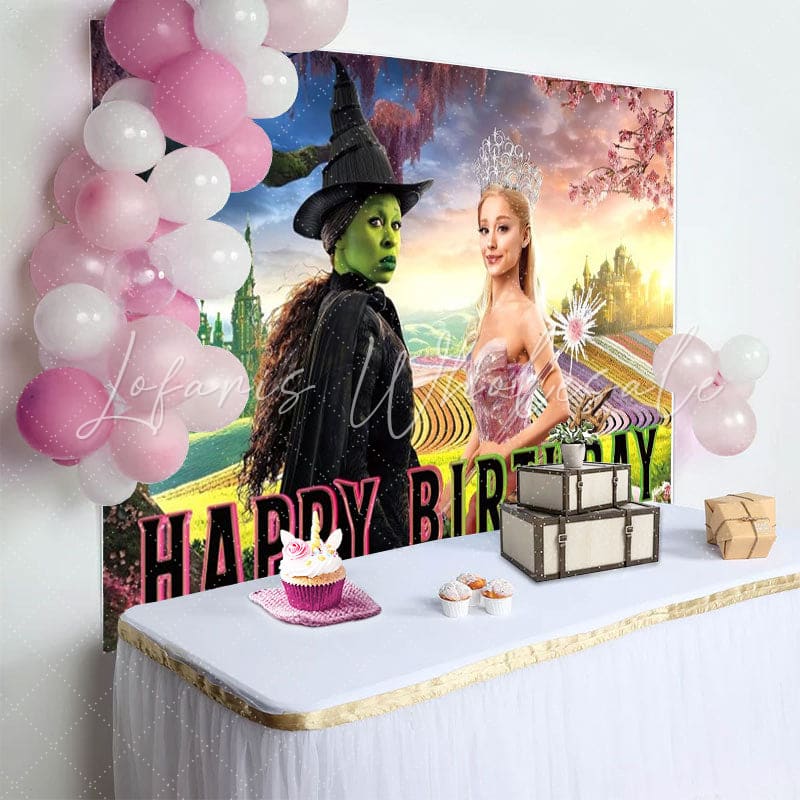 Green Castle Princess Wicked Backdrop for Birthday Party