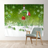 Lofaris Green Christmas With Snowy Winter Snowflake Backdrop