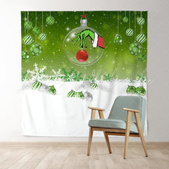 Lofaris Green Christmas With Snowy Winter Snowflake Backdrop
