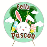 Green Easter Fresh Round Backdrop for Spring Party Event