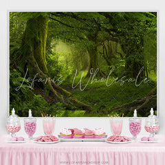 Lofaris Green Fairy Wonderland Forest Birthday Backdrop