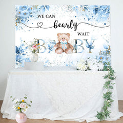 Lofaris Green Floral Leaves Teddy Bea Baby Shower Backdrop