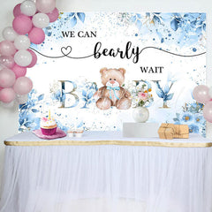 Lofaris Green Floral Leaves Teddy Bea Baby Shower Backdrop