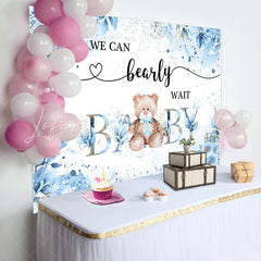 Lofaris Green Floral Leaves Teddy Bea Baby Shower Backdrop
