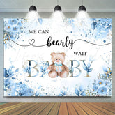 Lofaris Green Floral Leaves Teddy Bea Baby Shower Backdrop