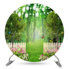 Lofaris Green Garden Floral Light Round Backdrop For Party