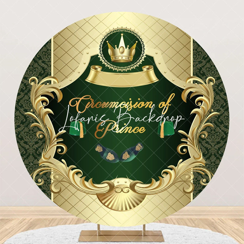Lofaris Green Gold Circumcision De Prince Round Backdrop