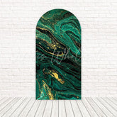 Green Gold Marble Luxury Shine Arch Backdrop For Stylish Celebration