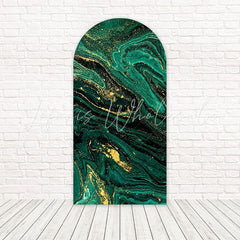 Green Gold Marble Luxury Shine Arch Backdrop For Stylish Celebration