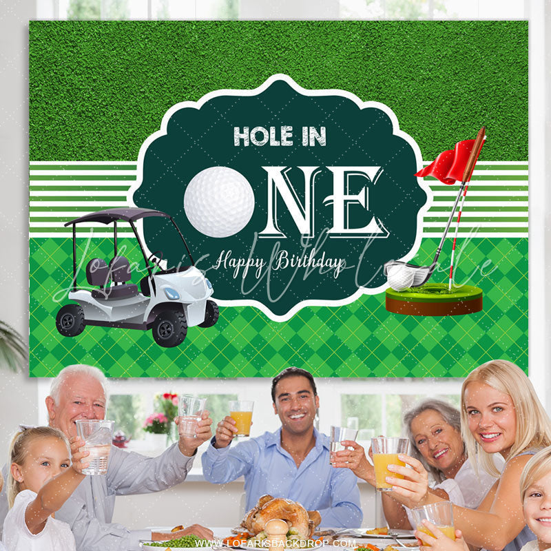 Lofaris Green Golf Course Hole In One Happy Birthday Backdrop