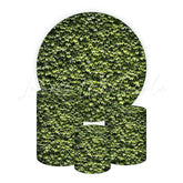 Green Grass Themed Round Backdrop and Cylinders Kit for Parties
