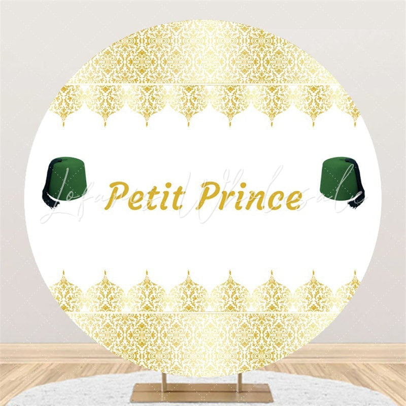 Lofaris Green Hat Gold Petit Prince Roud Baby Shower Backdrop