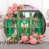 Lofaris Green Honeydukes Sweetshop Birthday Round Backdrop