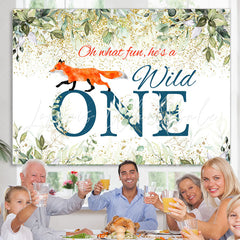 Lofaris Green Leaf Gold Glitter He Is A Wild One Birthday Backdrop