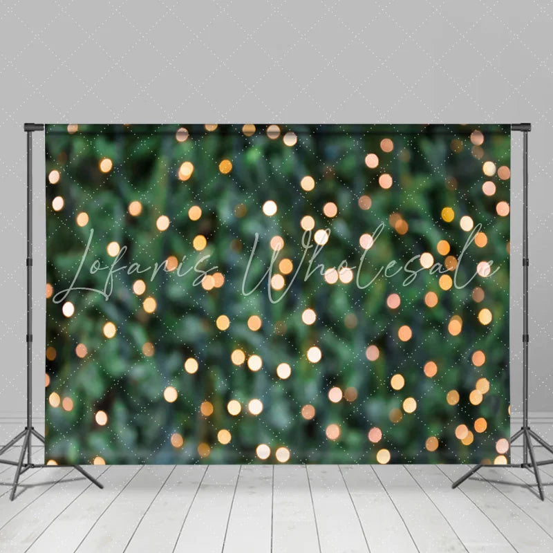 Lofaris Green Leaves and Lights Bokeh Backdrop for Winter