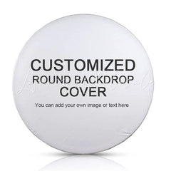 Lofaris Green Leaves And White Floral Round Birthday Backdorp