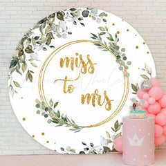 Lofaris Green Leaves Boho Theme Round Bridal Shower Backdrop