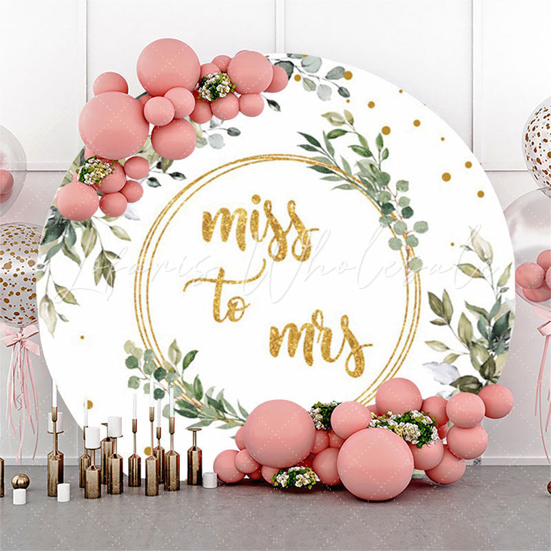 Lofaris Green Leaves Boho Theme Round Bridal Shower Backdrop