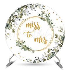 Lofaris Green Leaves Boho Theme Round Bridal Shower Backdrop