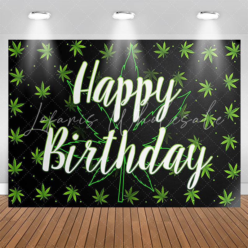 Lofaris Green Leaves Fluorescenet Birthday Party Backdrop