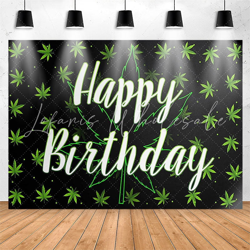 Lofaris Green Leaves Fluorescenet Birthday Party Backdrop