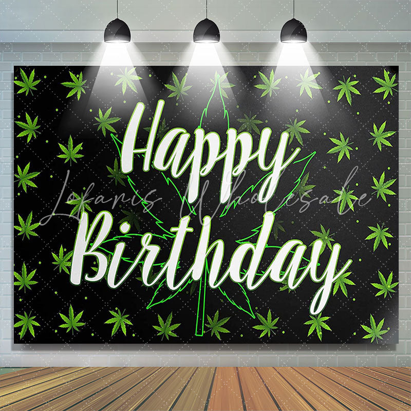 Lofaris Green Leaves Fluorescenet Birthday Party Backdrop