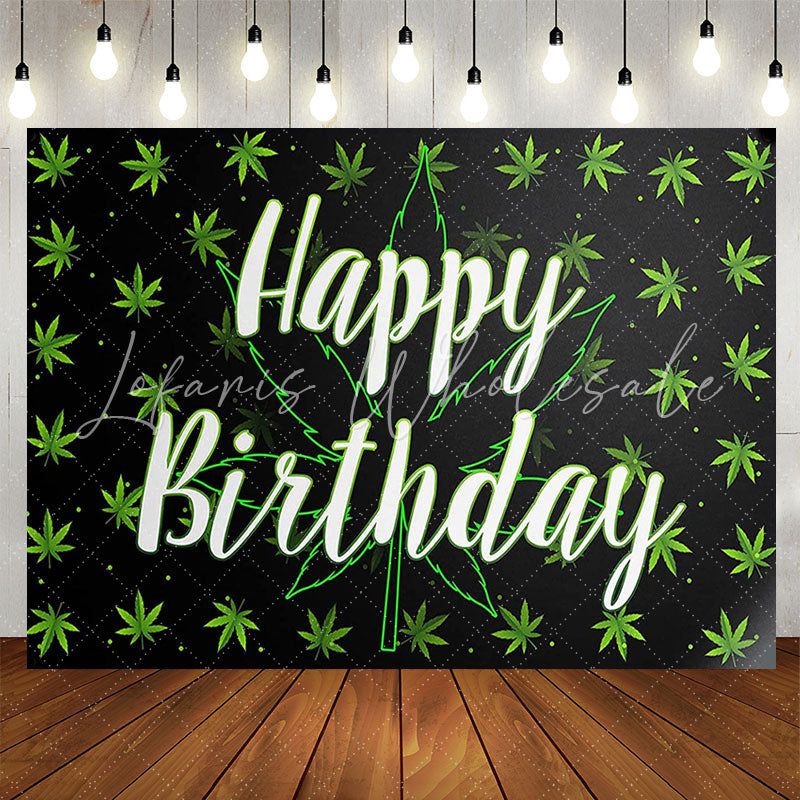 Lofaris Green Leaves Fluorescenet Birthday Party Backdrop