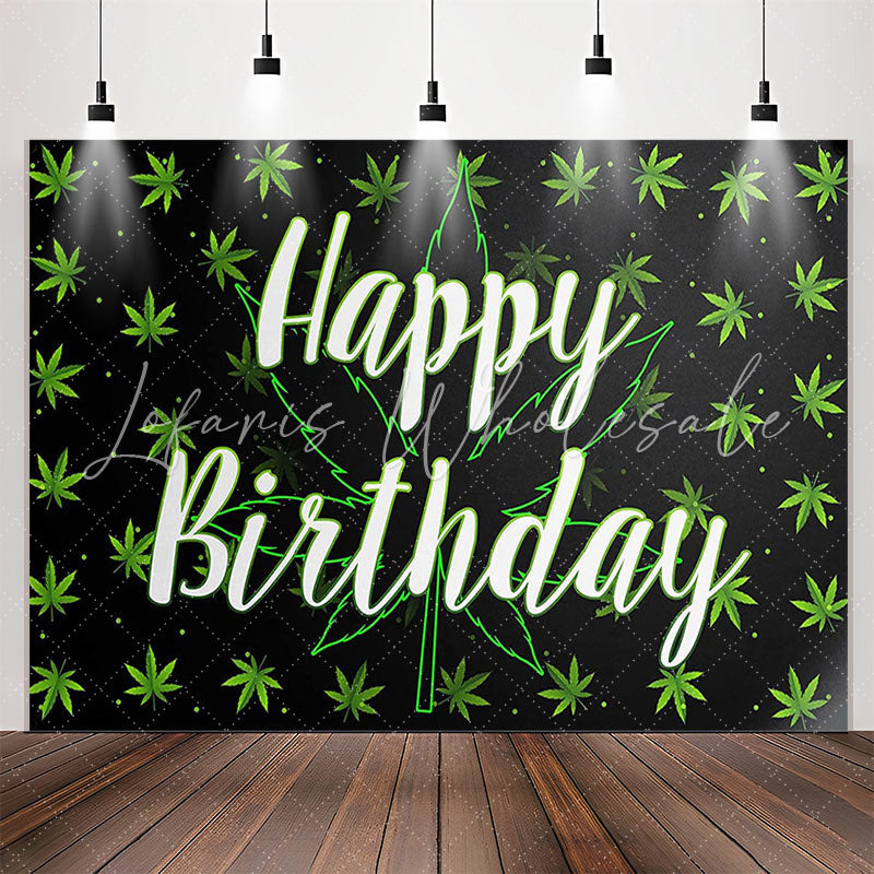 Lofaris Green Leaves Fluorescenet Birthday Party Backdrop