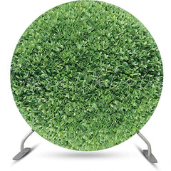 Lofaris Green Leaves Hedge Wall Fresh Round Spring Backdrop