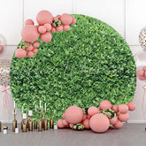 Lofaris Green Leaves Hedge Wall Fresh Round Spring Backdrop