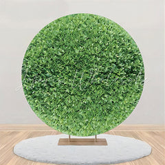 Lofaris Green Leaves Hedge Wall Fresh Round Spring Backdrop