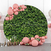 Lofaris Green Leaves Simple Theme Round Wedding Party Backdrop