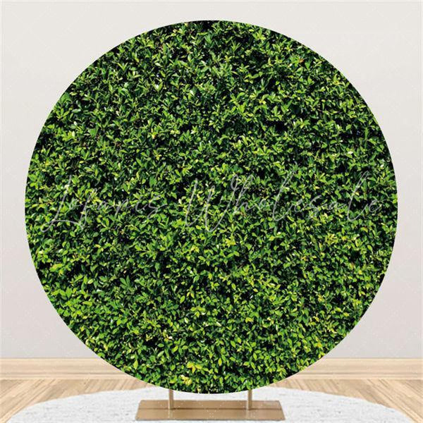 Lofaris Green Leaves Simple Theme Round Wedding Party Backdrop