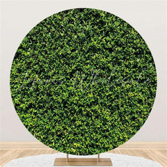 Lofaris Green Leaves Simple Theme Round Wedding Party Backdrop