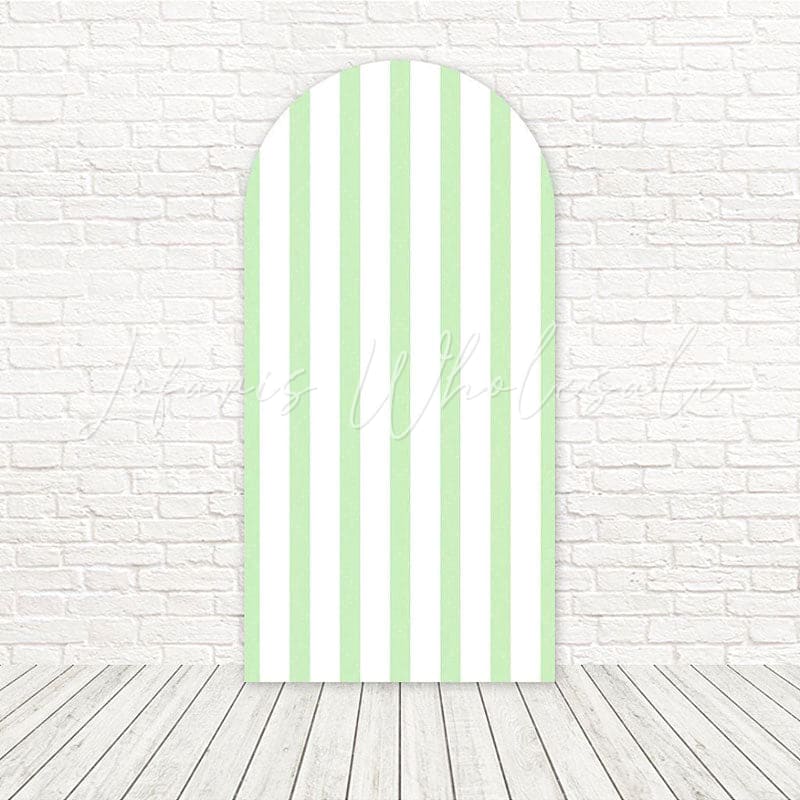 Green Looney Tunes Stripes Colorful Arch Backdrop For Fun-Filled Party